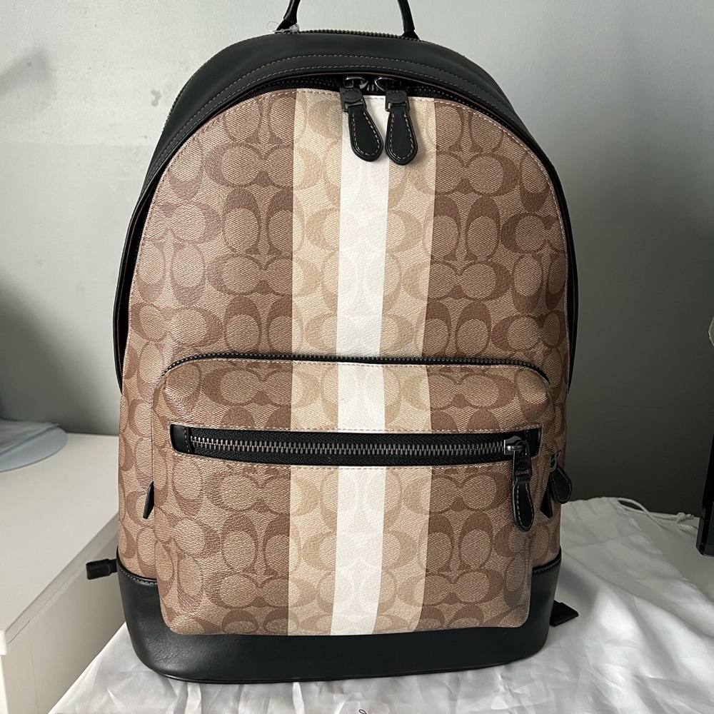 Coach Large Men's Tan and Black Backpack